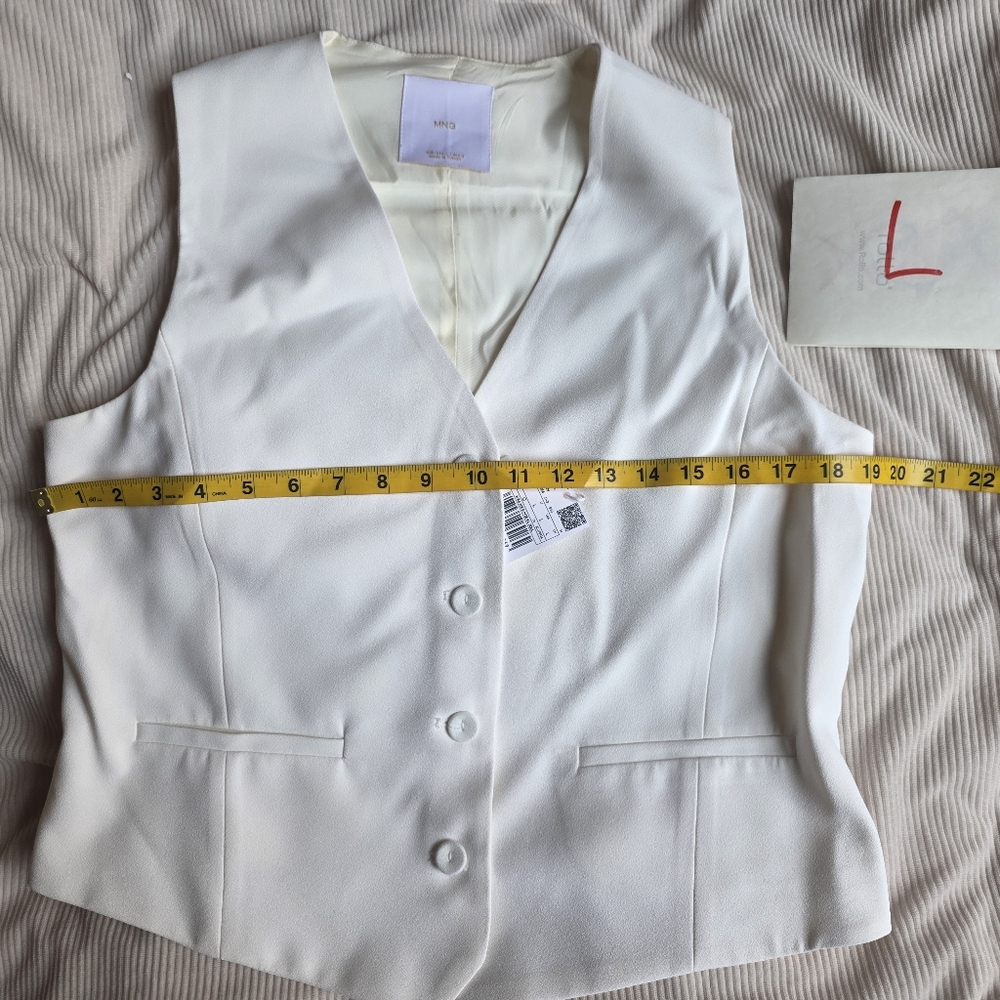 Mango suited Vest With Button off white BNWT - Picture 11 of 16